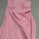 Women Faux Leather Dress Sexy Ruched Mini Dress Strapless Pleather Bodycon Strenchy Dress Club Party Night Out, Pink, Small