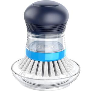 MR.SIGA Soap Dispensing Palm Brush Storage Set, Kitchen Brush with Holder for Pot Pan Sink Cleaning, 1 Set