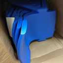 Flash Furniture Emmy Adjustable Classroom Activity Table with 6 Stackable Chairs, Plastic Activity Table for Kids, 23.625" W x 47.25" L, Blue/Gray