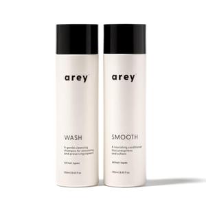 Arey Shower Duo | Wash Shampoo and Smooth Conditioner | Delay + Reduce the Signs of Aging Grey Hair | Retain Moisture, Promote Smoothness | Vegan, Gluten-Free & Cruelty Free (2 Pack, 8.45 Fl Oz each) Arey Shower Duo | Wash Shampoo and Smooth Conditioner | Delay + Reduce the Signs of Aging Grey Hair | Retain Moisture, Promote Smoothness | Vegan, Gluten-Free & Cruelty Free (2 Pack, 8.45 Fl Oz each)
