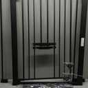 SHYUJAJIE 37 Inch Tall Baby Gate with Small Cat Door, Adjustable 29.5" and -40.55",Auto Close Dog Gate Pet Gate Easy Walk Thru Pet Door for Stairs, Doorway, House, Pressure Mounted Safety Child Gate