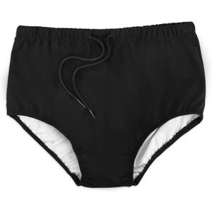 AQX Reusable Adult Swim Diapers Special Needs, Plastic Diaper Cover Leakproof, Swimmers Nappy Rubber Pant for Incontinence Protection Unisex (S, Black) (Small)