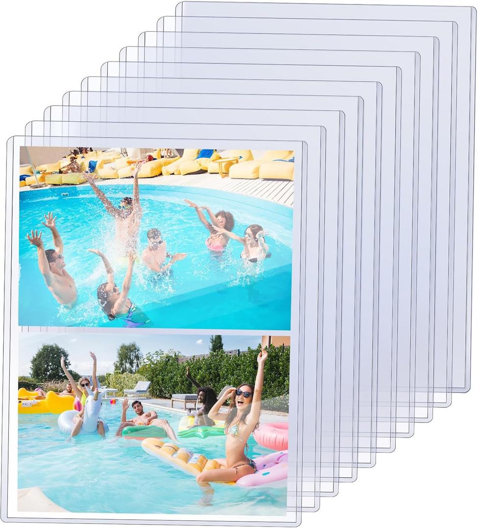 10 Pcs 5" x 7" Photo Sleeves Rigid Card Protectors Clear Waterproof Hard Plastic Page Sheet Protectors Top Loading Rigid Photo Card Postcard Sleeves for Album Paper Document Holder