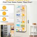 Over The Door Organizer 5 Tiers, Extra Large Behind Door Storage of 10 Compartments, 80 lbs Weight Capacity Hanging Storage Organizer with Clear Window Kids Toys, Shoes,Diapers, Room Storage, White