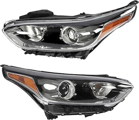 For 2019-2021Kia Forte Sedan Halogen Headlights Assembly w/Bulbs,Right Passenger and Left Driver Side Headlights Headlamp with LED DRL (Left+Right)
