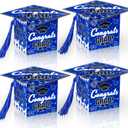 KPOSIYA Graduation Cap Gift Boxes with Tassel, 32pcs Class of 2026 Graduation Party Favors Candy Boxes, Small Treat Box for 2026 Grad Table Centerpieces DecorationsBlue