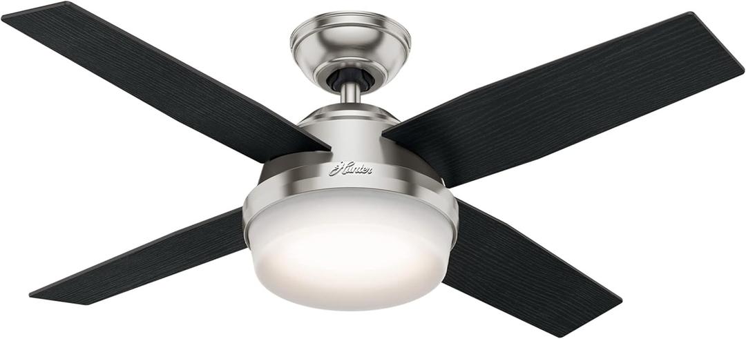 Hunter Fan Company 59245 Hunter 44" Indoor Dempsey Ceiling Fan with Light, Brushed Nickel Finish