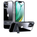 TORRAS MoonClimber for iPhone 15 Plus Case, [3 Stand Ways][Non-Yellowing & Military Grade Shockproof] Protective Slim Hard Clear Phone Case with Stand 6.7'' 2023, Crystal Clear