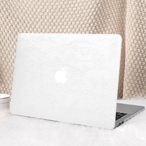 Seorsok Compatible with MacBook Pro 13 inch Case M2 2023,2022,2021-2016 A2338 M1 A2251 A2289 A2159 A1989 A1708 A1706,Leaves Flowers Leather Hard Shell Case with Keyboard Cover,White Blooming Floral