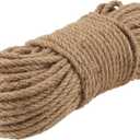 FUNSUEI 3/8 Inch x 164 Feet Natural Jute Rope,10mmThick Hemp Rope, Jute Rope for Crafts,Gardening,Indoor and Outdoor Use