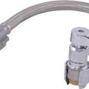 SharkBite Max 12 In. Stainless Steel Braided Toilet Connector with Angle Stop Valve, 1/2 Inch PTC x 7/8 Inch Ballcock, PEX Pipe, Copper, CPVC, PE-RT, HDPE, UR24656