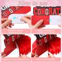 Yisong 10 Pcs Red Graduation Table Decorations 2026, Graduation Centerpieces for Tables, Class of 2026 Congrats Grad Honeycomb Centerpieces, Grad Table Toppers for Party Supplies, 20 x 20 cm/ 7.8 x 7.8 inches