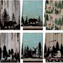 Bencailor 6 Pcs Decorative Kitchen Hand Towels Set Farmhouse Vintage Kitchen Dish Towels for Cabin Home Bathroom (Vintage Color, Elk Style)