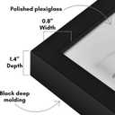Americanflat 14x14 Picture Frame with Polished Plexiglass - Soho Collection - Gallery Style Deep Molding Picture Frames for Wall Display - Black