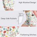 Girls Athletic Biker Shorts 4'' with Pockets, High Waisted Summer Outfit Shorts for Kids Clothes (Medium, Bunny and Flower)