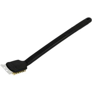 Long Handle BBQ Grill Brush with Wire Bristles Scraper and Scrubber Outdoor Grill Cleaner for Tough Grime Removal Compact Portable Barbecue Cleaning Tool