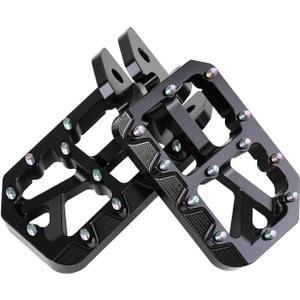 Dirt Bike Foot Pegs for Ebike Surron Light Bee X S, Color Prickly Peg,Motorcycle Aluminum Alloy Pedal for Segway X160 X260/Talaria X3 X4/E Ride PRO SS,Black Body with Dazzling Spikes