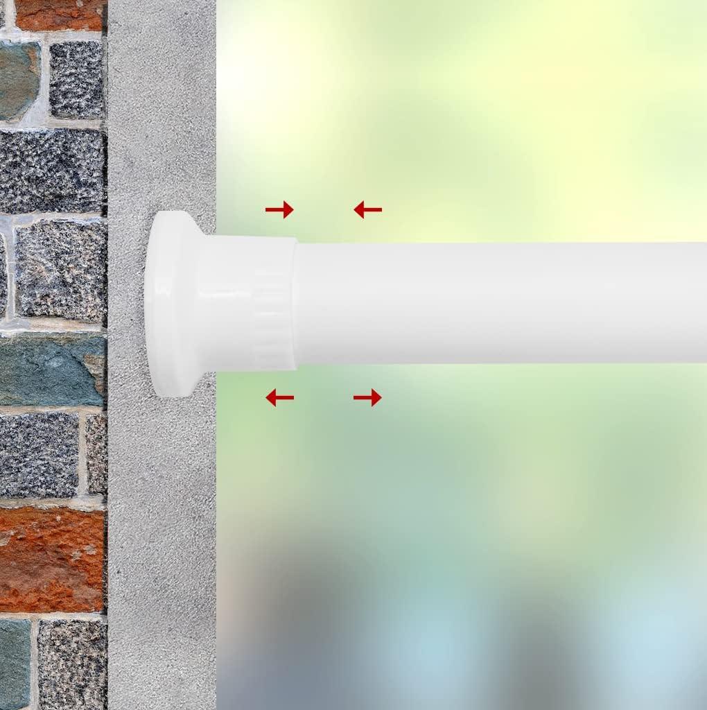 Refrze Room Divider Tension Curtain Rod, Tension Shower Curtain Rods, Premium Tension Windows Curtain Rods,No Drilling,Adjustable Bathroom Stall Tension Pole-White 43-83Inch