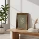 Vintage Framed Olive Branch Wall Art - Retro Gold Frame Botanical Illustration Print Picture - Damage-Free Hook and Loop Hanging Olive Branch Wall Art Decor for Living Room Farmhouse 16x24 inch