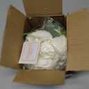 MARTINE MALL 2 Packs Peonies Artificial Flowers, White Artificial Peonies, Silk Peonies Flowers Fake Peonies Artificial Flowers Peonies Bouquet for Centerpiece Table Wedding Party Home Decor