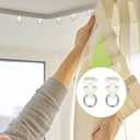 60 Pcs Curtain Track Hooks Curtain Track Gliders Plastic for Living Bedroom Shower Garage Divider Track and Hooks Slide Roller Ceiling Sliding Curtain Track Rollers