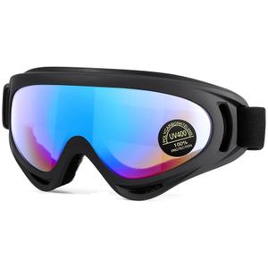 MAMBAOUT Snow Ski Goggles, Snowboard Goggles for Men, Women, Youth, Kids, Boys or Girls (06.black Frame With Multicolor Lens)