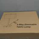 21" Touch Bedside lamps with 2 USB & AC Outlets, 3-Way Dimmable Bedside Table Lamps Set of 2 for Bedroom Living Room Office Reading, Gray Shade Lamps for Night Stands, 5000K LED Bulbs Included