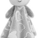 June Garden Cozy Dream Fleece Baby Security Blanket - Infants Nursery Bed Blankets - 15 x 15 inches Lovey - Stuffed Deer Animal Plush - Grey