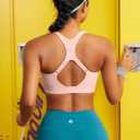 RUNNING GIRL Adjustable Straps High Impact Sports Bra for Women,High Support Workout Sports Bras with Sewn in Pads (Pink, XL)