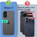 DuckSky Compatible with iPhone 17 6.3" Genuine Leather Wallet caseRFID Blocking4 Credit Card HolderReal Leather Flip Phone case Cover Women Men for Apple 17 case Purple