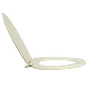 Centoco Elongated Toilet Seat, Closed Front with Cover, Residential, Top Mount Plastic Hinge, Plastic, Made in the USA, 600-106, Bone