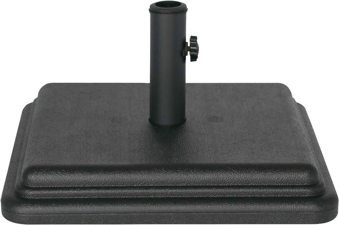 US Weight 40 Pound Umbrella Base - Weighted Umbrella base For Use With Patio Table  Heavy Duty Base- 4 Stem Accommodates 1-1.5 Pole Sizes - Black