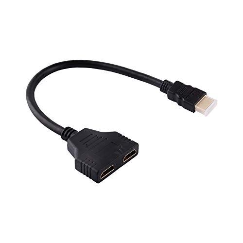 LOCKISH HDMI Splitter 1 in 2 Out Cable Splitter Male to Dual Female 1 to 2 Way HDMI Adapter Cable, for HDTV, PlayStation 3, DVD, LCD and projectors, Support 2 TVs at The Same Time, 11.8 Inch