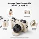 K&F CONCEPT Camera Case Compatible with Canon Powershot G7 X Mark III Digital Camera, Soft Silicone Protective Cover with Removable Lens Cover, Screen Protector - Beige