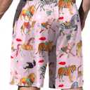 Ekouaer Men's Pajama Shorts Soft Sleepwear Bottoms Elastic Waistband Loungewear