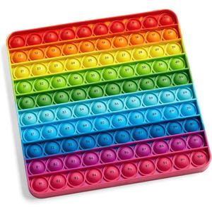 hand2mind Hundred Board Sensory Bubble Popper, Pop Fidget Toys for Kids, Multiplication Board, Math Manipulatives Kindergarten, Fine Motor Toys, Fidgets for Classroom, Calm Down Corner Supplies