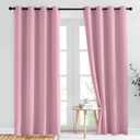 NICETOWN Crystal Pink Blackout Curtains for Bedroom - Grommet Blackout Thermal Insulated Room Darkening Sound Blocking Window Treatments for Girls Room/Teens, 2 Panels, W52 x L84