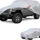 Car Cover Custom Fit for Jeep Wrangler 4 Door 2006-2025 JL JK, 6 Layer Heavy Duty Waterproof All Weather Car Tarp Outdoor Protection with Cotton Lining
