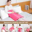 Deepsoon Heating Pad,Electric Heating Pads for Back,Neck,Moist Heating Pad for Abdomen Shoulder Knee Legs,Dry/Moist Heat&Auto Shut Off,Mother's Day Birthday for Men and Women,Fuchsia,24x20 Inch