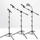 InnoGear Mic Stand, 6 in 1 Microphone Stand Floor with Tablet Phone Holder Height Adjustable from 30" to 72" Mic Stand Tripod Boom Arm with Gooseneck Carrying Bag for Singing Karaoke Stage
