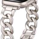 DaQin Gold Band Compatible with Apple Watch Bands for Women 40mm 38mm 41mm 42mm 44mm 45mm 46mm, Metal Chain Link Steel Replacement Accessories Bracelet for iWatch Bands Series 11 10 9 8 7 6 5 4 3 2 1