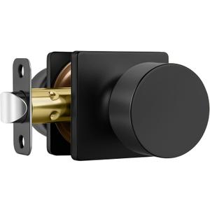 Haidms Black Door Knob Interior, Closet Door Knobs Matte Black Door Knobs Passage Door Knob for Closet Hallway (1 Pack)
