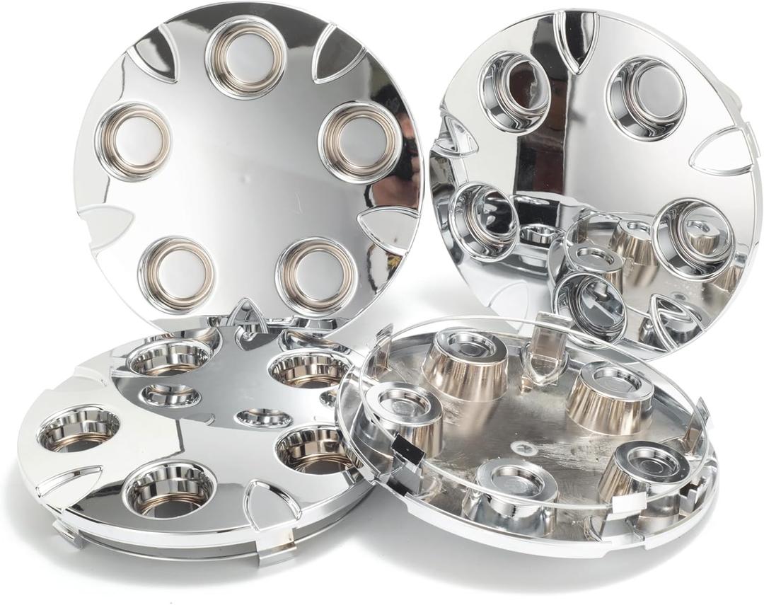 4Pcs 7.02in / 178.3mm Car Wheel Center Caps for 1999-2004 S10 Xtreme 2001-2004 Blazer Xtreme Chrome Outer 7.02 in, Inner 6.2 in Snap-On Hub Caps