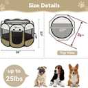 Siedihit Dog Cat Playpen, Medium Puppy Pet Playpen, Dog Crate Tent Cage Indoor/Outdoor, Portable Pop Up Dogs Kennel Playpen with Carrying Case for Dogs/Cats/Rabbits (Khaki,Medium)