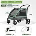 Large Dog Stroller - Dual Entry Safety Folding Pet Stroller with Adjustable Handle, All-Terrain 4-Wheel, 160 lbs Weight Capacity for Travel & Outdoor Adventures - Green