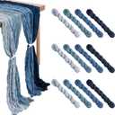 Remagr 12 Pcs Gradient Blue Cheesecloth Gauze Table Runners Boho Wedding Decor Rustic Sheer Runner for Wedding Table Bridal Shower Birthday Party Decorations
