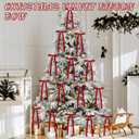 20 Pcs Velvet Bows for Christmas Tree - 5.9" x 11.81" Vintage Rustic Ribbon Bow Ornaments for Xmas Gift Wrapping Garland Wreath Window Fireplace Staircase Holiday Wedding Home Decor (20, Red)