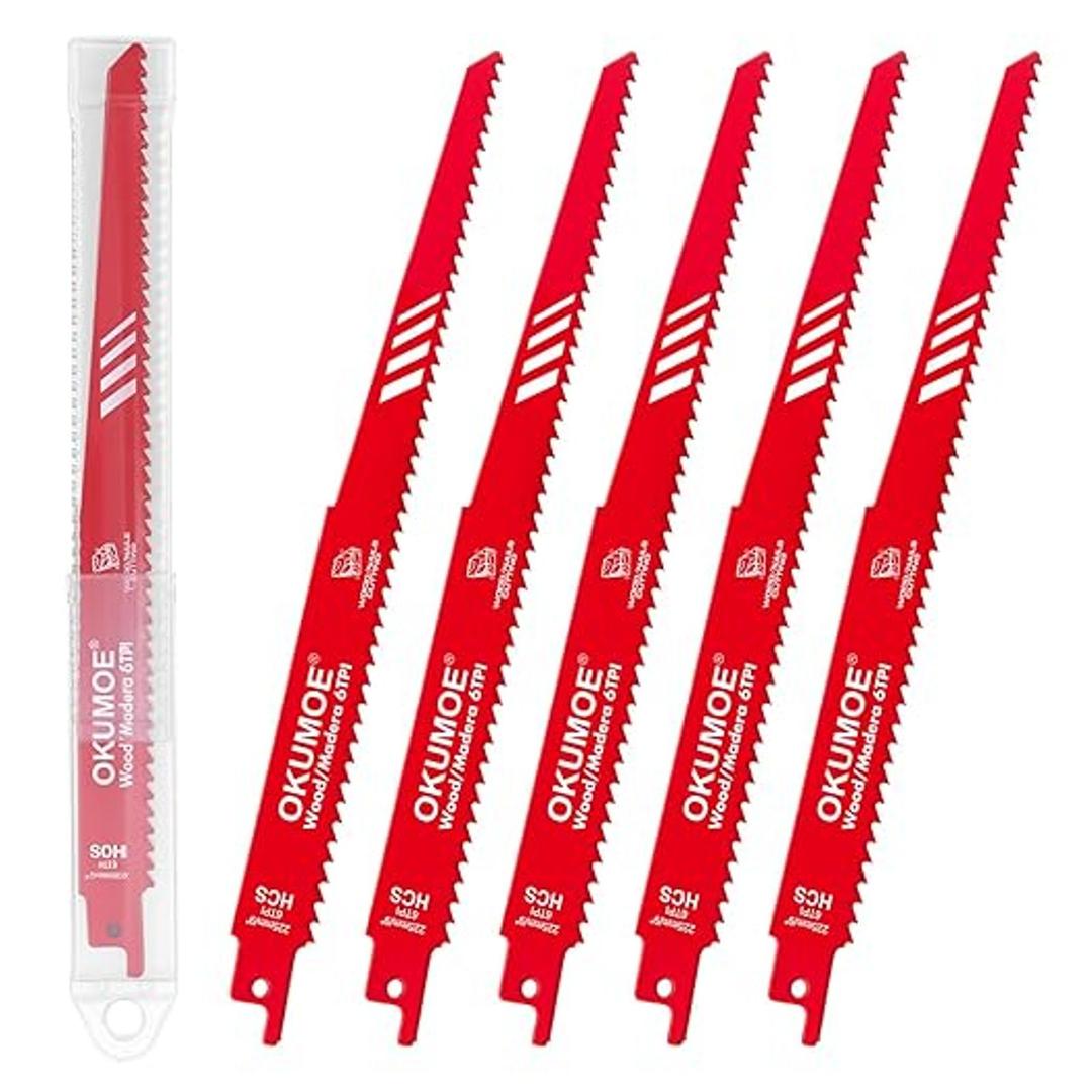 5Pcs Reciprocating Saw Blade Set, 9" Saw Blades with Storage Box, Use for Cutting Wood, Metal, Drywall, Plastics & Composite Materials, Pack of 2