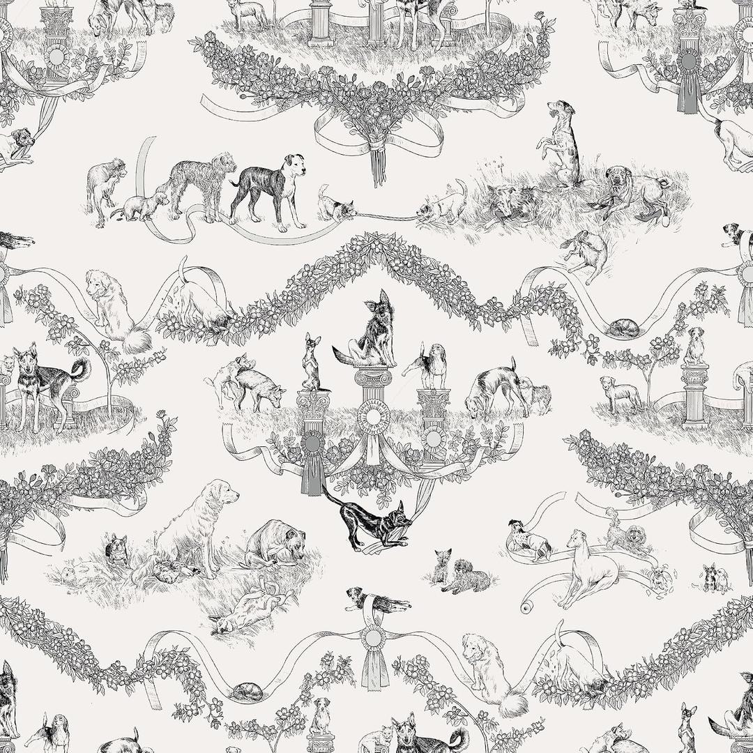 NuWallpaper x Rachel Antonoff Black Worst in Show Peel and Stick Wallpaper, RAS6260