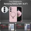 for Galaxy S25 Case with Stand, Slim Liquid Silicone Phone Cases for Samsung Galaxy S25 Compatible with MagSafe, Full Camera Protection Magnetic Kickstand Cover Case for Samsung S25, Pink